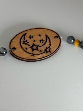 Handmade Moon & Stars Bracelet | Wood Charm Bracelet